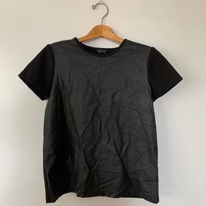 Topshop Vegan Leather Blouse